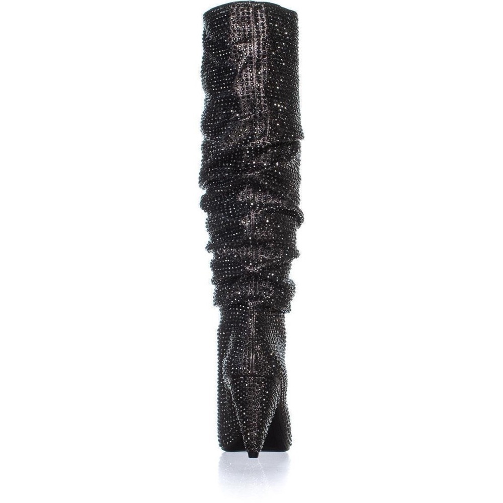 new! INC International Concepts Metallic Black Rhinestone Gerii Boots - Picture 3 of 16